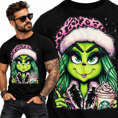 KOSZULKA ŚWIĄTECZNA GRINCH WOMEN STAR